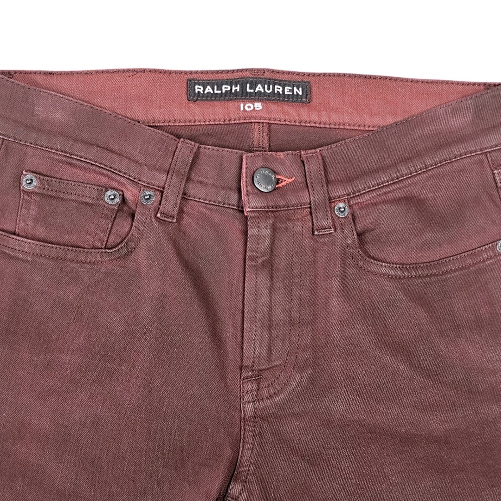 Ralph Lauren I05 Jeans Womens 26 Black Label Burgundy‎ Cigarette Skinny Stretch